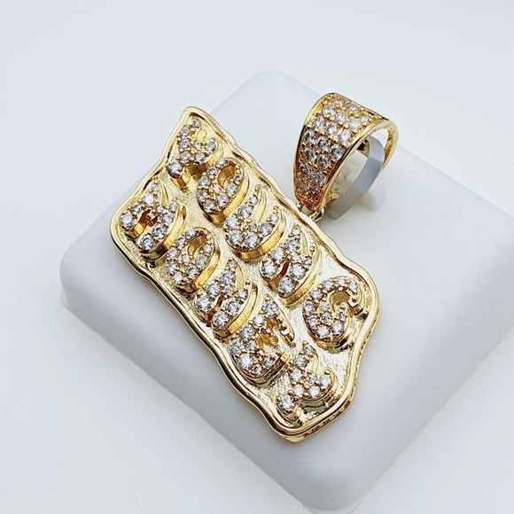 - 14K Gold Plated Cubic Zircon Pendant, INUS1BR239 - Picture 7 of 9